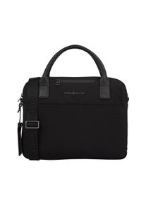 Tommy Hilfiger Damen Laptoptasche "TH NYLON COMPUTER BAG", schwarz, Polyester, Lederimitat, Taschen, Men Henkeltasche, Umhängetasche mit abnehmbarem