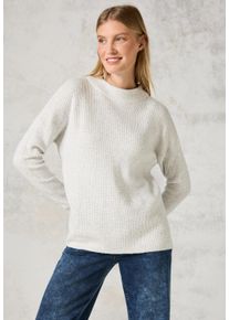 Cecil Damen Strickpullover, weiß, casual, Gr. L, meliert, Web, Stoff, 37% Baumwolle, 34% Polyacryl, 26% Polyester, 3% Elasthan, Pullover, mit