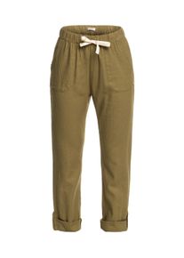 Roxy Damen Cargohose "On The Seashore", grün, Gr. S, 55% Leinen, 45% Viskose, Hosen