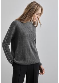 Street One Damen Strickpullover, grau, casual, Gr. 36, unifarben, Web, 37% Baumwolle, 34% Polyacryl, 26% Polyester, 3% Elasthan, Pullover, mit