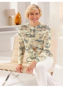CLASSIC Damen Stehkragenpullover "Pullover", grün, Gr. 40, gemustert, mehrfarbig, 65% Polyester, 35% Viskose, Pullover