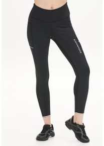 Endurance Damen Lauftights "Energy", schwarz, sportlich, Gr. 48, unifarben, 81% Polyester, 19% Elasthan, Hosen, mit schützenden Windblocker-Einsätzen