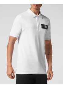 Plein Sport Herren Poloshirt "Scratch", weiß, Gr. M, Obermaterial: 100% Baumwolle, Shirts