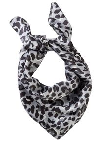 Laura Scott Damen Halstuch, grau, feminin, Animalmuster, bedruckt, leicht glänzend, leicht durchscheinend, leicht transparent, Satin, Polyester,