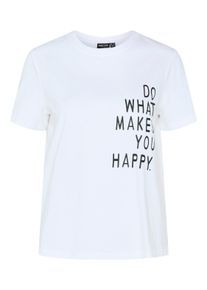 Pieces Damen Kurzarmshirt "PCMARIA SS O-NECK TEE BC MM JRS", weiß, modisch, Gr. S, bedruckt, Jersey, Obermaterial: 100% Baumwolle, Shirts