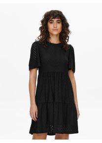 Jacqueline de Yong JDY Damen Minikleid "JDYCARLA CATHINKA S/S DRESS JRS NOOS", schwarz, modisch, Gr. S, unifarben, Jersey, Obermaterial: 95% Polyester, 5% Elasthan,