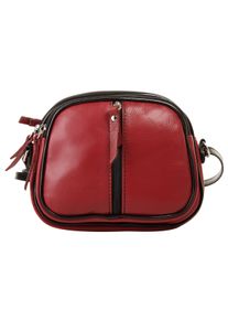 CLUTY Damen Umhängetasche, rot, Leder, unifarben, Taschen, echt Leder, Made in Italy