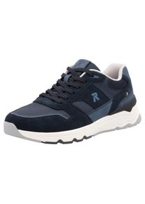 RIEKER SPORT Herren Sneaker, Gr. 40, blau, Veloursleder, Textil, casual, Schuhe, Schnürschuh, Halbschuh, Freizeitschuh mit Soft-Innensohle