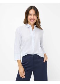 Brax Damen Kurzarmbluse "Style VICKI", blau, Gr. 34, 55% Leinen, 45% Baumwolle, Blusen