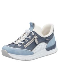 Rieker Damen Slip-On Sneaker, Gr. 41, blau, Lederimitat, Textil, sportlich, Schuhe, Schlupfschuh, Halbschuh, Freizeitschuh mit weichem Schaftrand