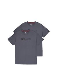 Herren T-Shirt "Alpha Industries Men - T-Shirts Alpha Label T 2 Pack", schwarz, Gr. S, Alpha Industries, Obermaterial: 100% Baumwolle, Shirts