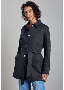 Street One Damen Trenchcoat, blau, casual, Gr. 42, unifarben, Web, Obermaterial: 69% Baumwolle, 31% Polyester; Futter: 100% Polyester, Mäntel, mit