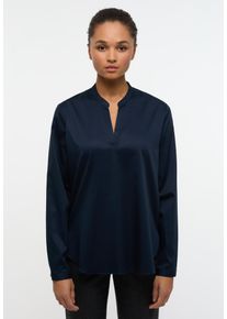 Eterna Damen Longbluse "LOOSE FIT", blau, klassisch, Gr. 34, 95% cotton, 5% Elasthan, Blusen, EASY IRON (bügelleicht)