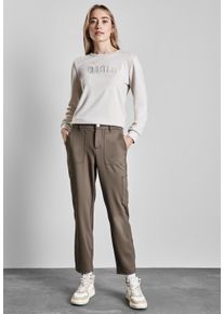 Street One Damen Cargohose, braun, casual, Gr. 36, unifarben, Stoff, 53% Polyamid, 39% Viskose, 8% Elasthan, Hosen, Middle Waist