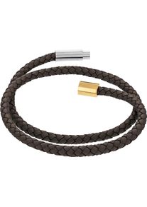 Calvin Klein Herren Armband "INDUSTRIAL FACETS, 35100042, 35100043, 35100044", Edelstahl-Leder, braun, Edelstahl, Leder, Armbänder
