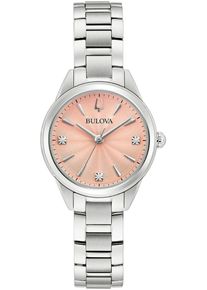 Bulova Damen Quarzuhr, silber, Armbanduhren, Armbanduhr, Damenuhr, Edelstahlarmband