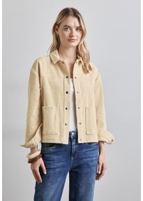 Street One Damen Cordjacke, beige, casual, Gr. 44, unifarben, Web, 98% Baumwolle, 2% Elasthan , Jacken, aus Baumwolle mit Stretchanteil