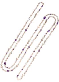 Firetti Damen Perlenkette "Schmuck Geschenk Silber 925 Halsschmuck Halskette", Silber 925 (Sterlingsilber)-Seide-Perlen, L: 170cm B: 8mm, lila,