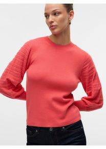 Véro Moda VERO MODA Damen Strickpullover "VMHOLLYPOINTELLE LS O-NCK PULLOVE GA BOO", rosa, modisch, Gr. M, unifarben, Strick, Obermaterial: 50% Viskose, 28%