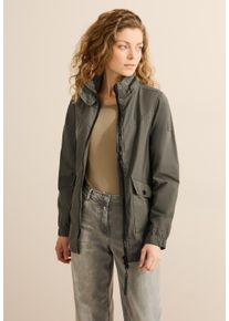 Cecil Damen Kurzjacke, grün, casual, Gr. L, unifarben, Stoff, Obermaterial: 58% Polyester, 32% Baumwolle, 10% Nylon; Futter: 100% Polyester, Jacken,