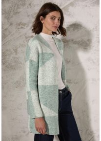 Cecil Damen Cardigan, grün, casual, Gr. M, meliert, gemustert, Strick, Obermaterial: 42% Polyacryl, 31% Polyester, 27% Baumwolle, Strickjacken, mit