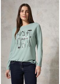 Cecil Damen Langarmshirt, grün, casual, Gr. XXL, bedruckt, Stoff, 54% Viskose, 45% Polyester, 1% Metallpolyester, Shirts, mit Rundhalsausschnitt