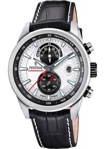 Festina Herren Chronograph "Timeless Chronograph", schwarz, Armbanduhren, Quarzuhr, Armbanduhr, Herrenuhr, Lederarmband, analog, Tag