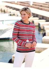 Casual Looks Damen Strickpullover "Streifenpullover", rot, Gr. 44, gemustert, mehrfarbig, gestreift, 62% Baumwolle, 38% Polyacryl, Pullover