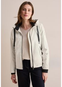 Cecil Damen Kurzjacke, beige, casual, Gr. XXL, unifarben, Stoff, 100% Polyester, Jacken, mit Kapuze mit Schriftzug