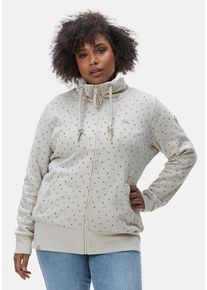 Ragwear Damen Kapuzensweatjacke "Rylie Print Zip Plus", weiß, sportlich, Gr. 48, 70% Baumwolle, 30% Polyester, Sweatjacken, modischer Damen