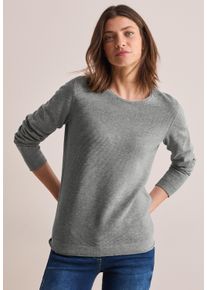 Cecil Damen Strickpullover, grau, casual, Gr. S, unifarben, Web, 60% Baumwolle, 40% Polyester, Pullover, im soften Baumwoll-Mix