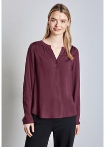 Street One Damen Langarmbluse, rot, casual, Gr. 46, unifarben, Stoff, 100% Viskose, Blusen, aus softer Viskose
