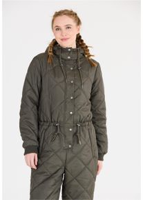 WEATHER REPORT Damen Hosenanzug "Mina", grün, casual, Gr. 44, kariert, 100% Polyester, Anzüge, in tollem Stepp-Design