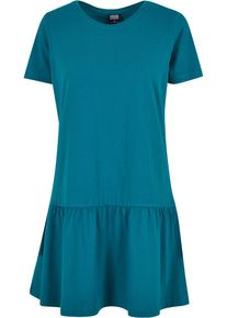 Urban Classics Damen Shirtkleid "Urban Classics Damen Ladies Valance Tee Dress", grün, klassisch, Gr. L, unifarben, 100% Baumwolle, Kleider