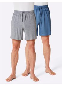 wäschepur WÄSCHEPUR Herren Shorty, Gr. 44, blau, 100% Baumwolle, Meliert:88% Baumwolle, 12% Polyester, Homewear-Sets