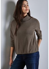Street One Damen Rollkragenpullover, braun, casual, Gr. 46, unifarben, Strick, Obermaterial: 68% Polyester, 29% Viskose, 3% Elasthan, Pullover, mit