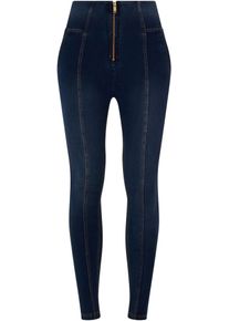 Freddy Damen Leggings "WRUP SUPERSKINNY HIGH WAIST", blau, casual, Gr. M, Web, Obermaterial: 84% Baumwolle, 16% Elasthan, Hosen, mit Lifting &