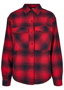 Urban Classics Damen Langarmhemd "Urban Classics Damen Ladies Check Overshirt", bunt, Gr. XS, 100% Baumwolle, Hemden