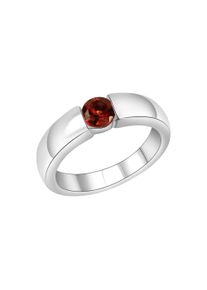 JAMELLI Damen Fingerring "Silber 925 rhodiniert mit echtem Granat", 058 (18,5), Silber 925 (Sterlingsilber), silber, Silber 925 (Sterlingsilber),