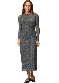 Zero Damen Maxikleid "Zero Maxikleid mit Leoprint", grau, casual, Gr. 44, durchscheinend, Jersey, Obermaterial: 95% Polyamid, 5% Elastan.