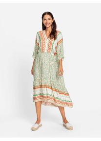 Inspirationen Damen Sommerkleid "Kleid", orange, Gr. 20, gemustert, 100% Viskose, Kleider