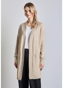 Street One Damen Strickjacke, beige, casual, Gr. 44, unifarben, Web, 37% Baumwolle, 34% Polyacryl, 26% Polyester, 3% Elasthan, Strickjacken, aus