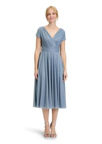 Vera Mont Damen Cocktailkleid "Vera Mont Cocktailkleid im Glitzer-Look", blau, elegant, Gr. 46, Netz, Obermaterial: 100% Polyester. Futter: 100%