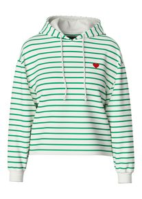 Pieces Damen Kapuzensweatshirt "PCCHILLI LS HOODIE STRIPES EMB NOOS BC", weiß, modisch, Gr. XL, gestreift, Sweatware, Obermaterial: 50% Baumwolle,