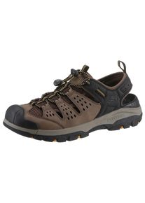 Skechers Herren Sandale "TRESMEN-MENARD", Gr. 46, braun, Lederimitat, Textil, sportlich, Schuhe, Sommerschuh, Klettschuh, Outdoorsandale, mit