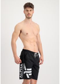 Herren Shorts "Alpha Industries Men - Beachwear Side Print Board Short", schwarz, Gr. XXS, Alpha Industries, Obermaterial/Futter: 100% Polyester,