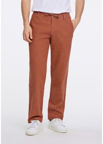 LINDBERGH Herren Leinenhose "LINDBERGH Leinenhose", orange, Gr. M, Oberstoff: 55% Leinen, 45% Baumwolle, Hosen