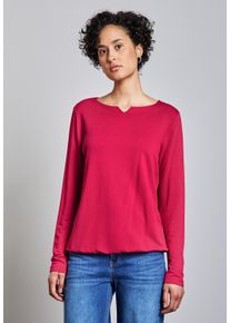 Street One Damen Langarmshirt, pink, casual, Gr. 34, unifarben, Stoff, 76% Viskose, 20% Modal, 4% Elasthan, Shirts, mit Elastiksaum