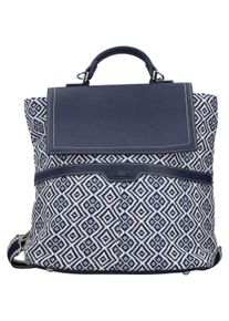 Rieker Cityrucksack, blau, Lederimitat, Textil, gemustert, casual, Rucksäcke, Freizeitrucksack, Damen-Rucksack mit abnehmbaren Trägern