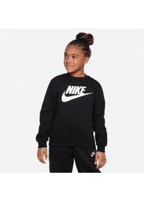 Nike Sportswear Kinder Sweatshirt "CLUB FLEECE BIG KIDS' SWEATSHIRT", schwarz-weiß, sportlich, Gr. S, Obermaterial: 80% Baumwolle, 20% Polyester,